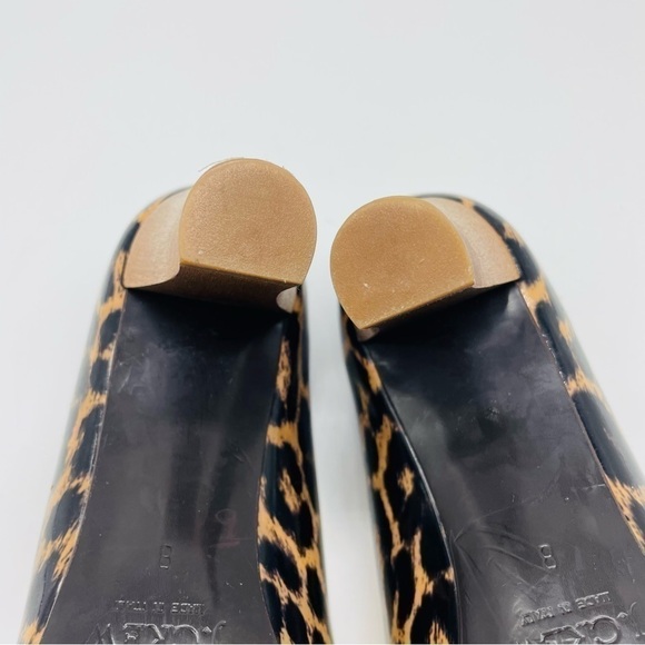 J.Crew Made in Italy Leopard Print Patent Leather Pump Heels, Sz 8 - Picture 9 of 12